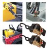 MOTO4U 2PCS Bolt on Retractable Ratchet Straps Heavy Duty Transom