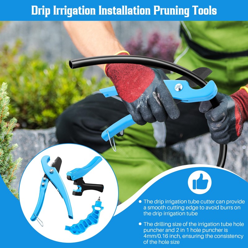 Feekoon Drip Irrigation Punch Hole Tubing Cutter Tools with Barbed