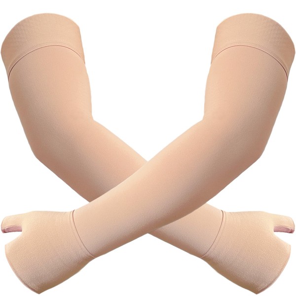 KONSEDIK Medical Compression Arm Sleeve with Silicone Dot&Gauntlet for Women
