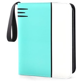 Card Binder 4 Pocket, Collectible Trading Card Albums Fits 400 Cards with 50 Removable Sleeves, Portable Trading Card Binder Collection Album Holder, Game Card Case book With Zipper for Gifts, L-Green