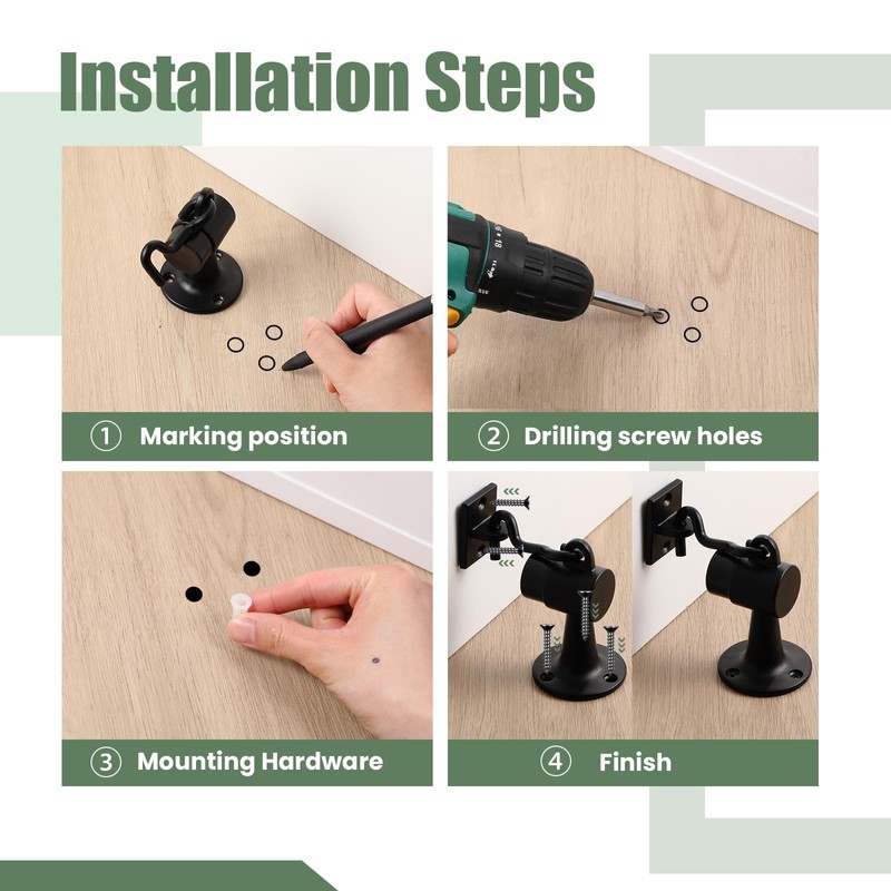 Yaocom 2 Pack Heavy Duty Floor Mounted Door Stop 3.5