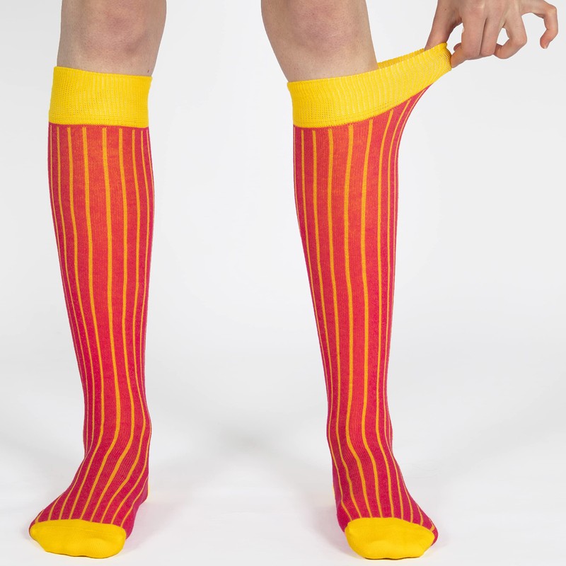 Mysocks Unisex Ribbed Knee Socks Made of Extra Fine Combed