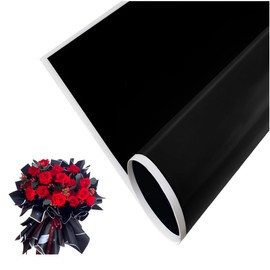 OPHRBU 20Sheets Flower Wrapping Paper，Waterproof Florist Floral Packaging Florist Bouquet Supplies,DIY Crafts,Gift Packaging or Gift Box Packaging for Wedding（Noble Black）