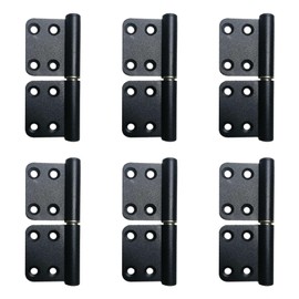 Faderr 6 Pcs Aluminum Alloy Door Hinges Removable Door Hinges Small Sliding Joint Flag Hinges for Wooden Doors Furniture and Cabinet Doors Black