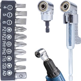 105° Allen Wrench Attachment, Angle Screwdriver Attachment with 1/10.2 cm Hex Shank, Flexible Corner Tool for Tight Spaces, Durable Stainless Steel Drill Adapter for Home and Professional