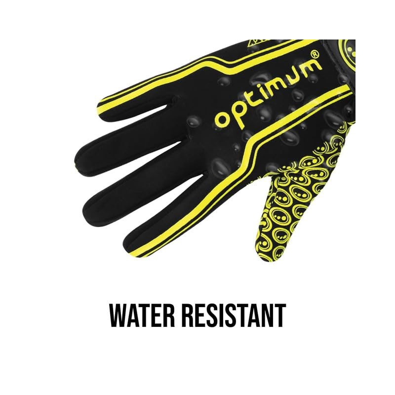 Optimum Junior Velocity Rugby Gloves, Black/Yellow, 3X-Small (Mini)