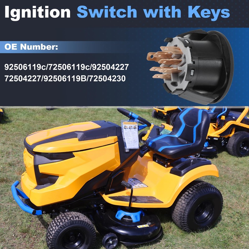 INFINAUTO 7-Terminals Ignition Switch with Key for Cub Cadet XT1-LT46