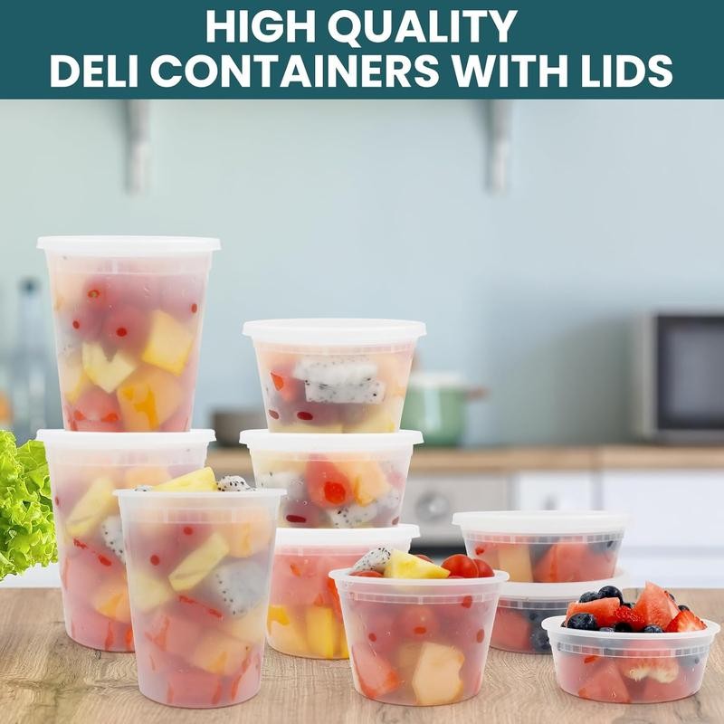 Deli Containers with Lids 48 Sets- Disposable Soup Containers with
