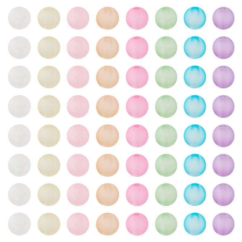 Craftdady 400pcs 6mm Round Clear Acrylic Beads Matte Mini Gradient