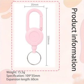 Fokmuaex 3-Pack Retractable Keychains with Carabiner Clips - 60cm Steel Wire Tactical Badge Reel, Heavy-Duty ID Card Holder Retractor for Work Keys, Lanyard Extender & Emergency Use