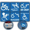 6 Pack - Funny CAR Stickers - Disabled CAR Bumper