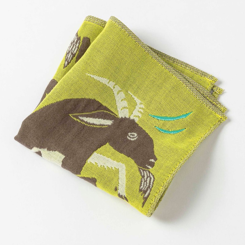MoritaMiW Triple Gauze Handkerchief, Hankachi, Goats Skipping Rock Mountain