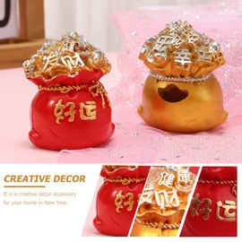 Operitacx 2pcs Unique Money Bag Shape Container Lucky Bag Decor for Desktop Craft Adornment for Year Celebration Fine Workmanship Stable Design
