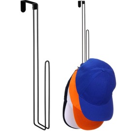 Yaocom 2 Pcs Over The Door Hat Rack 12 x 2 Inch Hat Organizer for Baseball Caps Over Door Baseball Cap Organizer Baseball Hat Storage Organizer Space Saving Hat Rack Hat Holder for Door (Black)