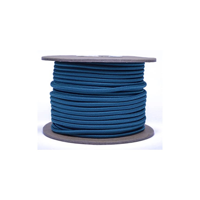 BORED? PARACORD! Teal 1/8" Shock Cord 100 Foot Spool -