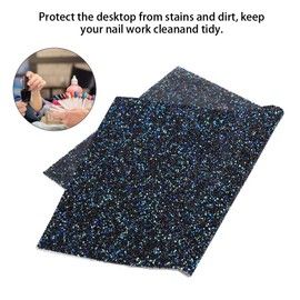 Nail Art Table Mat, Outlast Nail Art Pad Portable Hand Holder Pad for Nail DIY, Nail Salon Use, and Nail Art Beginners (05-AB Black)