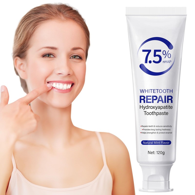 2pcs Hydroxyapatite Toothpaste, Repairs & Strengthens Enamel, Gentle Mint, Fresh