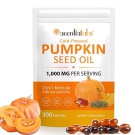 HBIKCLYC HBIKCLYC Pumpkin Seed Oil with Saw Palmetto Capsules Supplement for Men Women | Supports Hair, Urinary & Bladder Health, 300 Softgels (1)
