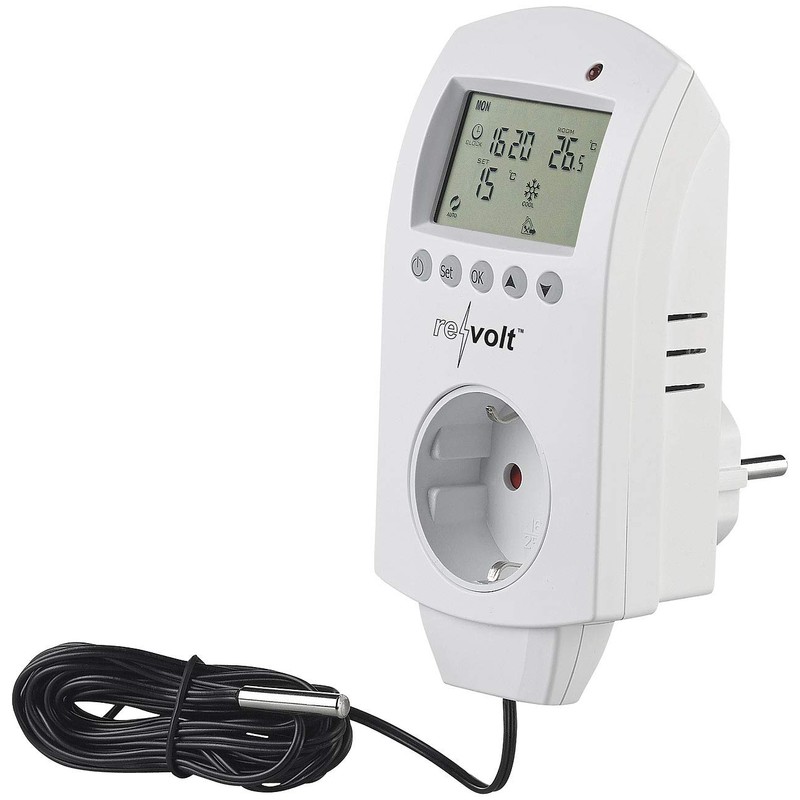 revolt Thermal Switch: Set of 2 Digital Socket Thermostats for