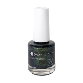 Dazzle Dry Nail Lacquer (Step 3) - Dragonfly - A full coverage, color-shifting, iridescent glittering green. Full coverage glitter. (0.5 fl oz)
