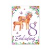 Junapack 12 Invitations for 8th Children's Birthday Party Girl Horses