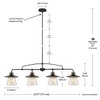 GLOBE Electric 65382 4-Light Pendant, Oil Rubbed Bronze, Clear Glass