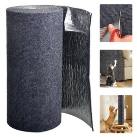 CONLI Trimmable Self Adhesive Carpet Pad Cat Scratching Post Carpet Covered Replacement Cat Climbing, Scratching Tree, Trimmable Couch Protector from Cat Claws (15.75" W×157.5" L)