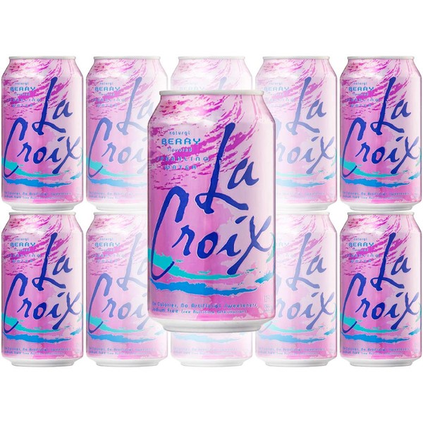 La Croix Berry Naturally Essenced Flavored Sparkling Water, 12 oz Can (Pack of 10, Total of 120 Oz)
