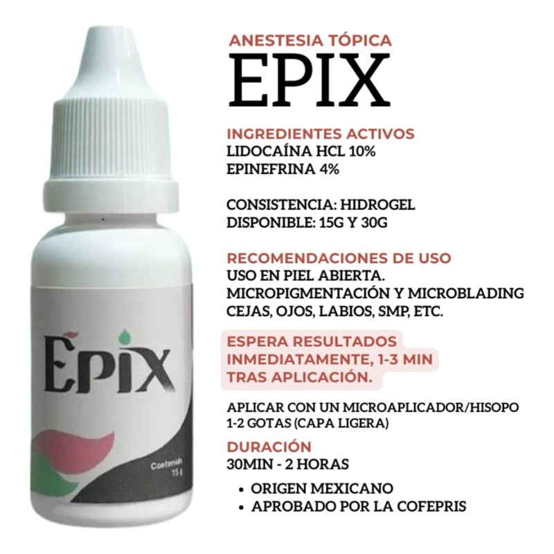 Tópico Epix 15 Gr Para Piel Abierta Micropigmentación