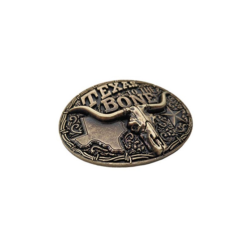 Cowboy Longhorn Belt Buckle Western Brass Bull Buckles