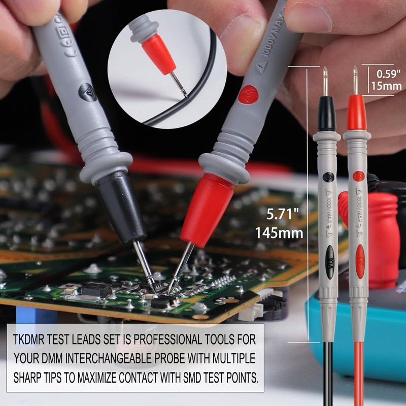 TKDMR 19Pcs Electrical Multimeter Test Leads Set with Alligator Clips