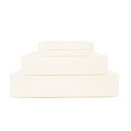 100% Cotton Percale Sheets Twin Size, Ivory, Deep Pocket, 3 Piece - 1 Flat, 1 Deep Pocket Fitted Sheet and 1 Pillowcase, Crisp and Strong Bed Linen