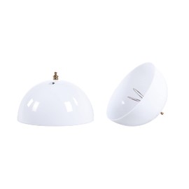 Aspen Creative 28004-15-2, Clip-on Dome Shade in White Finish with Pull Chain Opening, 7 5/8" Diameter x 4" Height, 2 Pack