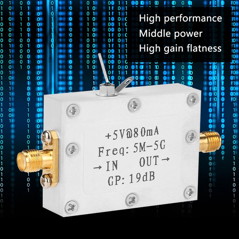 5M-5GHz Wideband RF Signal Amplifier Gain 19dB@2G Broadband Amplification