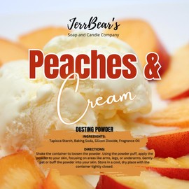 JerrBear’s Custom Body Dusting Powder - Scented - Gentle - Fine Powder Talc-Free Fragrance Moisture Cosmetic Skin Care:_Peaches & Cream