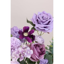 Piklado Artificial Flower Combination Box Set Artificial Flower Loose Leaves and Stems DIY Wedding Center Bouquet Bride Wedding Baby Shower(Lavender & Dark Purple)