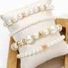 CXENSJH Pearl Bracelets for Women Multi-Layer Stretch White Beaded Bracelet,
