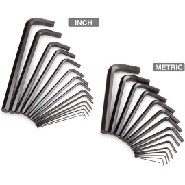 Unbranded Hex Key Allen Wrench Set, SAE Metric Hex Key Set (hex key wrench set + T-Handle)