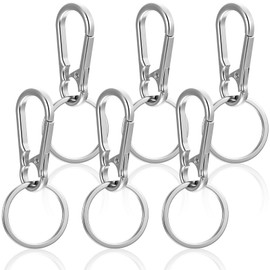 Oruola 6 Pack Dog Tag Clip for Collar, Durable Rabies Tag Holder for Dog Collar, Stainless Steel Dog Tag Clips, Secure Pet Tag Holder for Pet Collar, Easy Change Dog Tag Clip, Silver