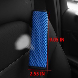 Osilly 2Pcs Car Seat Belt Covers, Mesh Universal Seatbelt Shoulder Strap Protector, Breathable Auto Seat Belt Pads Cover, Harness Cushion for Comfortable Driving, Automotive Accessories (Blue)