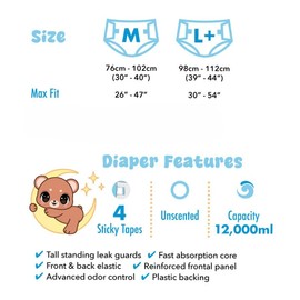 Rearz - Lunar Cub - 12L Adult Diapers (Sample 2 Pack) (Medium)