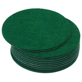 PATIKIL 3.5 Inch Diameter Lamp Base Felt, 10Pack 2mm Thickness Round Soft Adhesive Non-Slip Anti-Scratch Backed Felt for Lamp Furniture DIY Craft, Dark Green