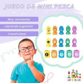 HAPPYTOYSMX | Juguetes | Mini Pesca | Juguetes para Niños | Juguetes Didácticos Ideal en la Estimulación Temprana para Bebe | Juguetes para Niña – Juguetes para Niño | Juguete Educativo de Madera