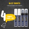 Securit Waterproof Glass + Chalkboard Markers, Large Nib, Wallet 4-Pack,