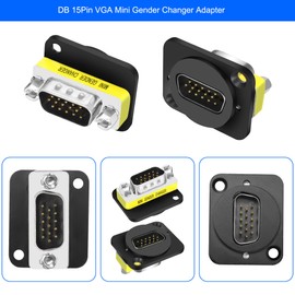 MEIRIYFA D-Type DB15Pin VGA Gender Changer Coupler Adapter,DB15 Solder Male to D-Type Male D-SUB HD15 VGA Serial Couper Connector for VGA Cables (Male to Male)