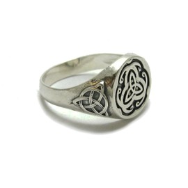 Sterling silver Celtic men's ring solid hallmarked 925 Triskelion R001790