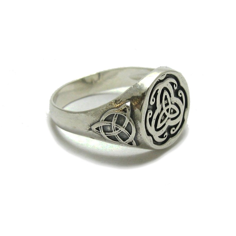 Sterling silver Celtic men's ring solid hallmarked 925 Triskelion R001790