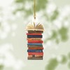 Book Shaped Christmas Ornament, Transparent Acrylic Book Lover Gift for