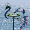HapiGarden 32 Inch Height Peacock Bird Baths, Small Glass Birdfeeder