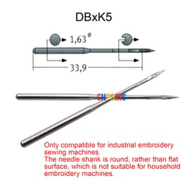 Groz-Beckert Needle- 100 Groz Beckert DBXK5 Industrial Embroidery Sewing Machine Needles Compatible with Tajima Barudan SWF (90/14)